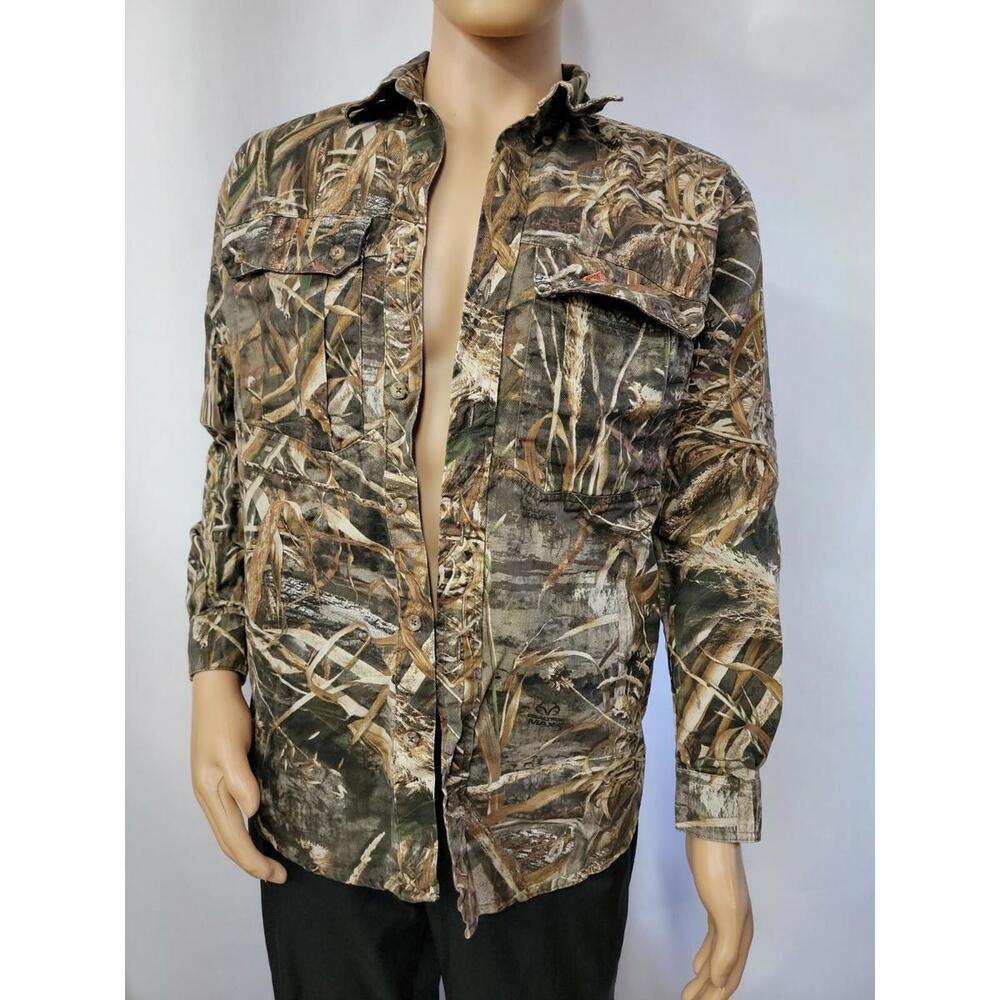 Game Winner Mens Realtree Max-5 Camouflage Long Sleeves Button Up Shirt Sz S #R1